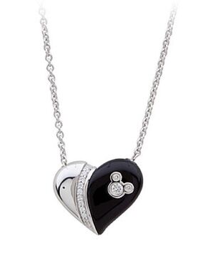 Petra Azar "River of Love" Mickey Mouse magnetic heart pendant necklace yin yang